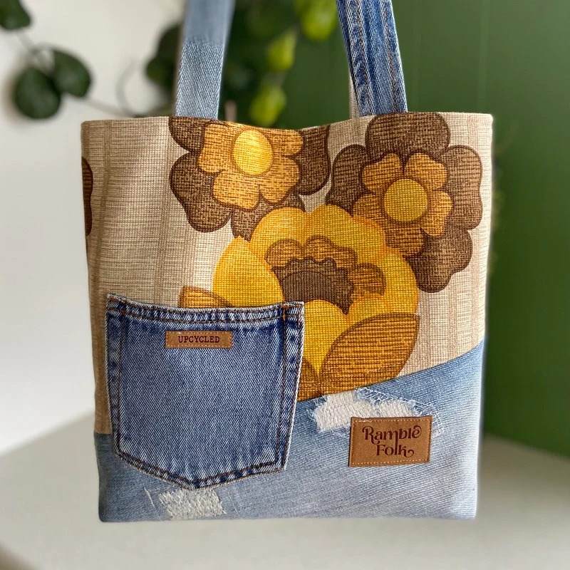Denim Retro Curtain Bag